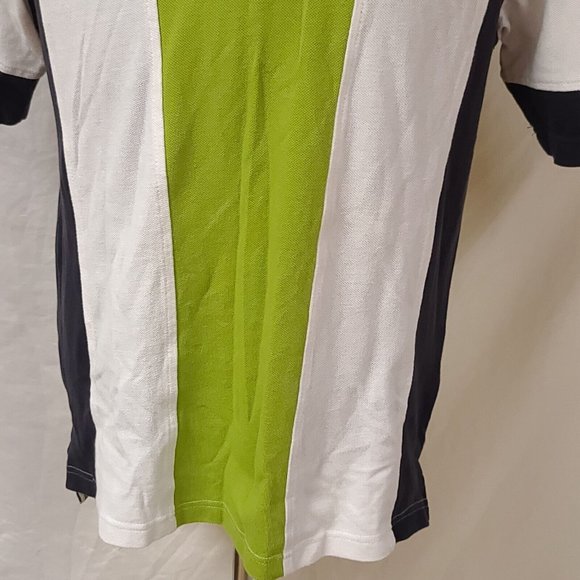 Redhead Bass Pro Mens Medium Green White Black 3 Button Pullover Polo Shirt - Picture 4 of 10